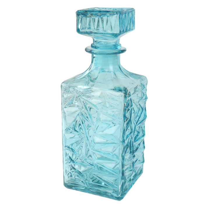 Orange85 Whiskey Karaf 1 Liter Turquoise met Dop 9.5 x 9.5 x 24.5 c...