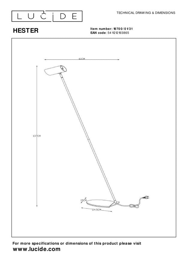 Lucide HESTER Leeslamp - Wit