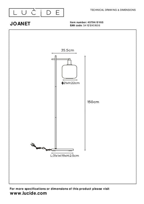 Lucide JOANET Vloerlamp