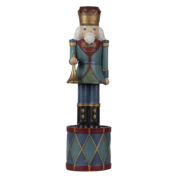 Clayre & Eef Kerstfiguur Notenkraker 26 cm Groen Blauw Kunststof
