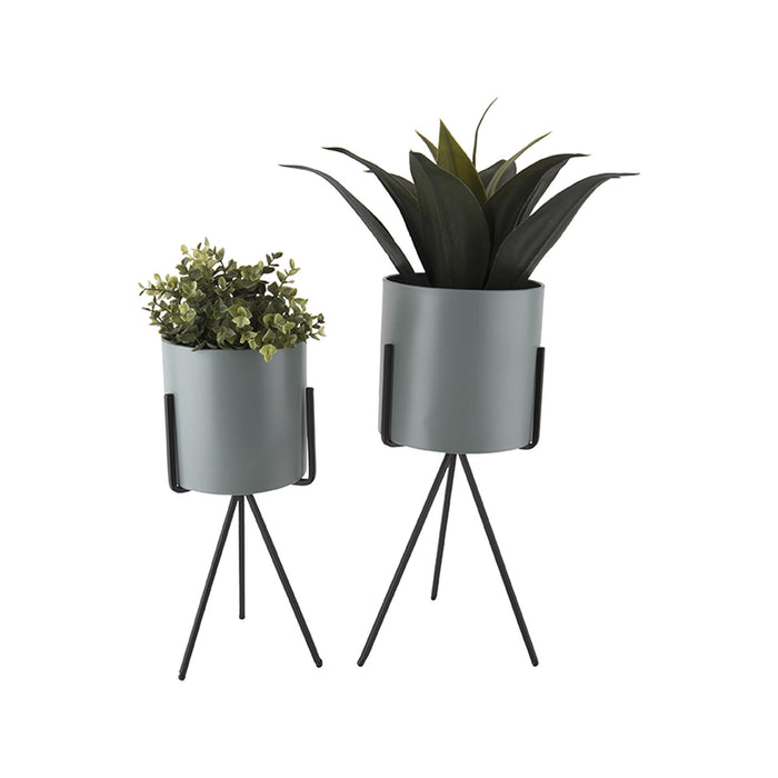 present time - Bloempot set Pedestal XL - Jungle Groen - Ø23cm & Ø20cm