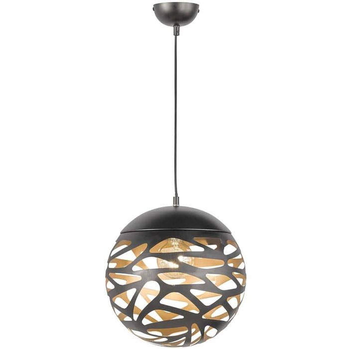 Wofi Hanglamp Rachel LED zwart en goudkleurig