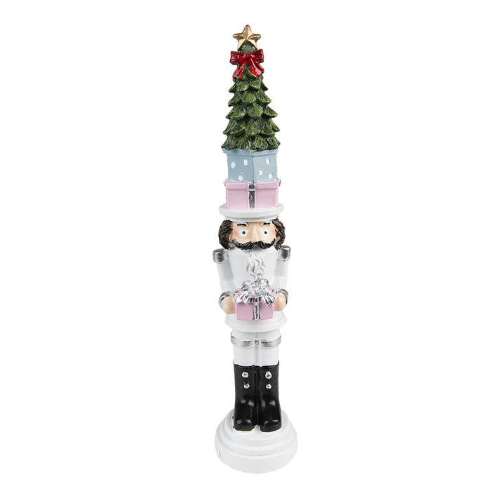 Clayre & Eef Kerstdecoratie Notenkraker 25 cm Wit Polyresin