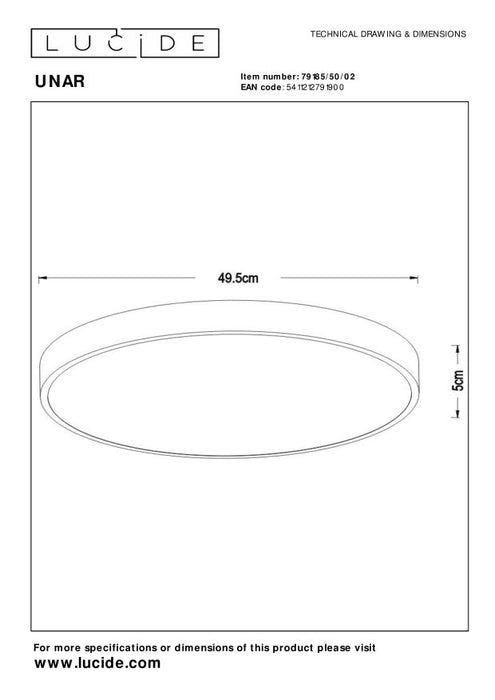 Lucide UNAR Plafonnière - Mat Goud | Messing