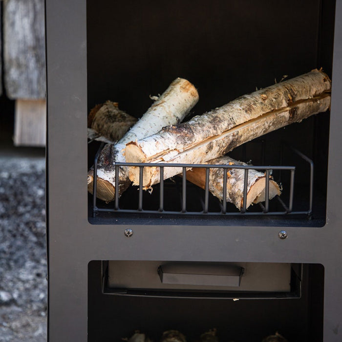 Nest outdoor Niklas metalen tuinhaard zwart - met schoorsteen