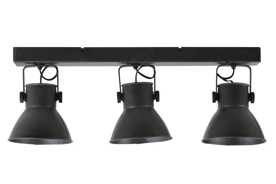 Light&living Hang-|wandlamp 3L 65x18x25 cm ELIANO mat zwart