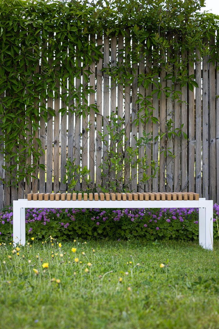 Nest outdoor Karl aluminium tuinbank wit - 140 x 45 cm