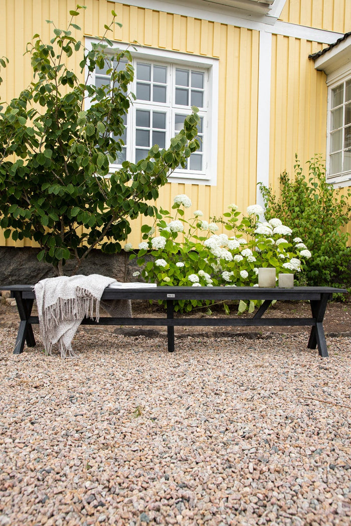 Nest outdoor Leon houten tuinbank zwart - 230 x 45 cm