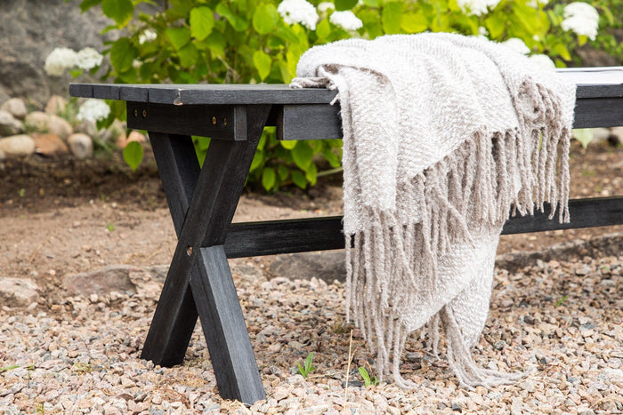 Nest outdoor Leon houten tuinbank zwart - 230 x 45 cm