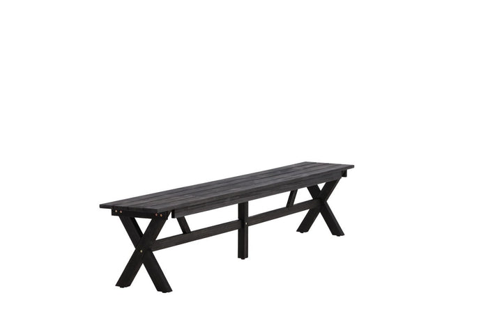 Nest outdoor Leon houten tuinbank zwart - 230 x 45 cm