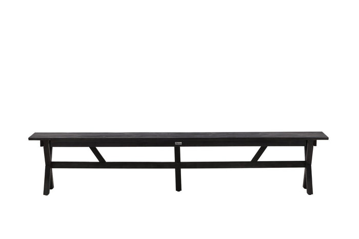 Nest outdoor Leon houten tuinbank zwart - 230 x 45 cm