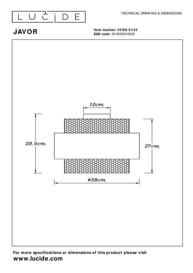 Lucide JAVOR Plafonnière - Groen
