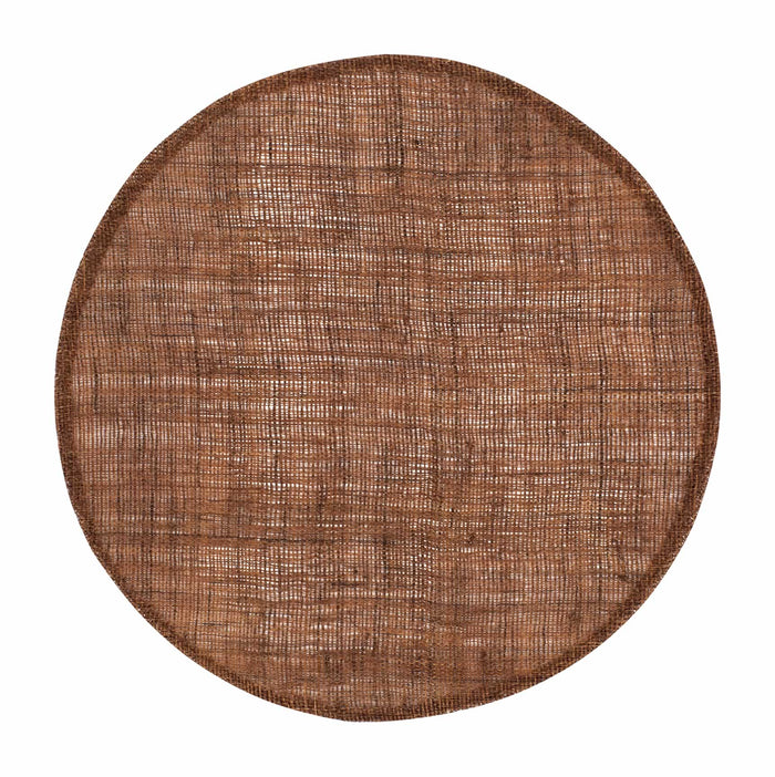 Home Delight - Placemat Linnen rond cognac set|6