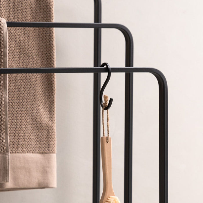 Nest living Foss metalen handdoekrek zwart - 54 x 84 cm