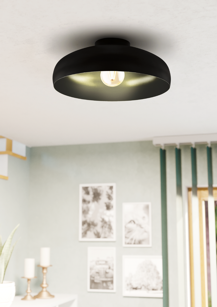 EGLO Mogano Plafondlamp - E27 - Ø 40 cm - Zwart