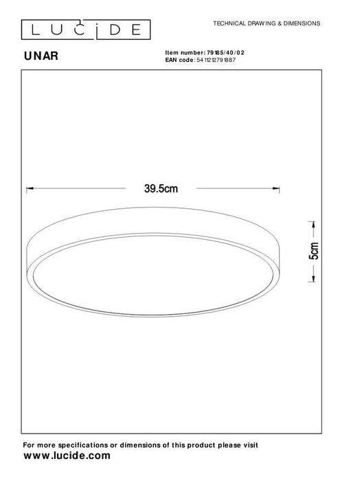 Lucide UNAR Plafonnière - Mat Goud | Messing