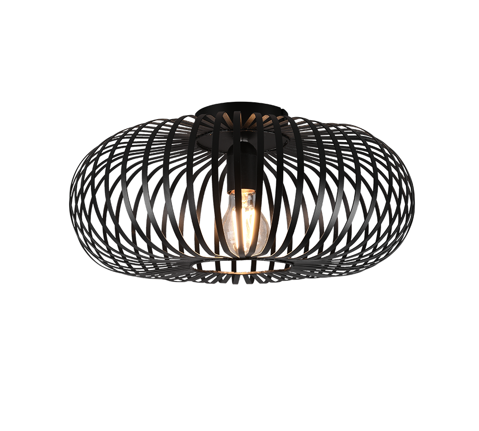 Trio Leuchten Johann Plafonnière Ø 40cm 60W Zwart