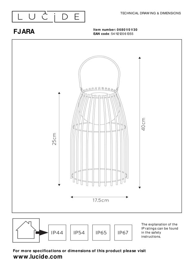 Lucide FJARA Tafellamp - Zwart