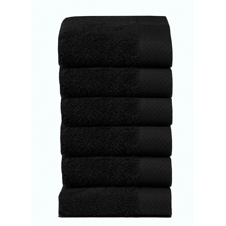 Seahorse Pure Gastendoek 30 x 50 cm - 6 stuks - Zwart