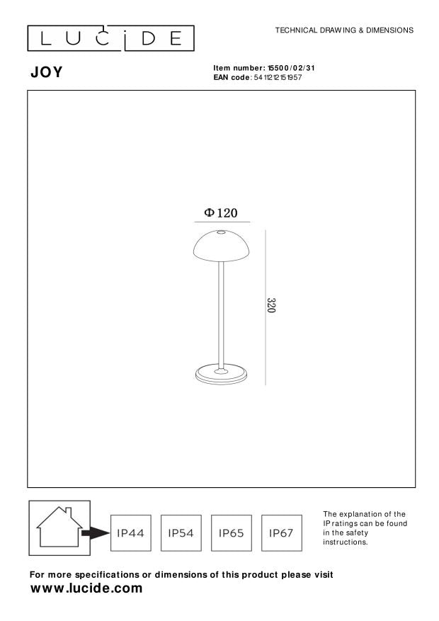 Lucide JOY Tafellamp - Wit