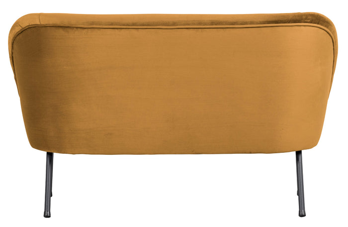 WOOOD Vogue 2-Zits Bankje - Velvet - Mosterd - 68x110x65