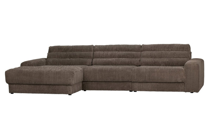 WOOOD Date Chaise Longue Links - Grove Ribstof - Mud - 78x316x162