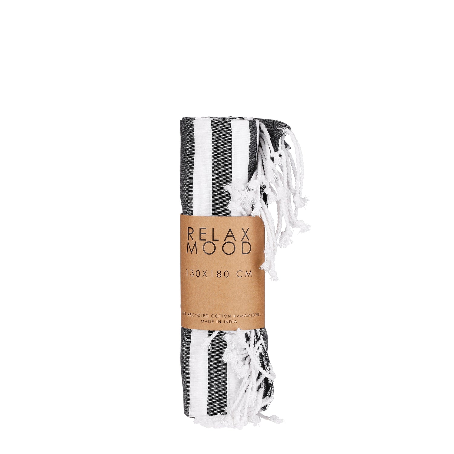 In the Mood Collection Hamamdoek - L180 x B130 cm - Zwart