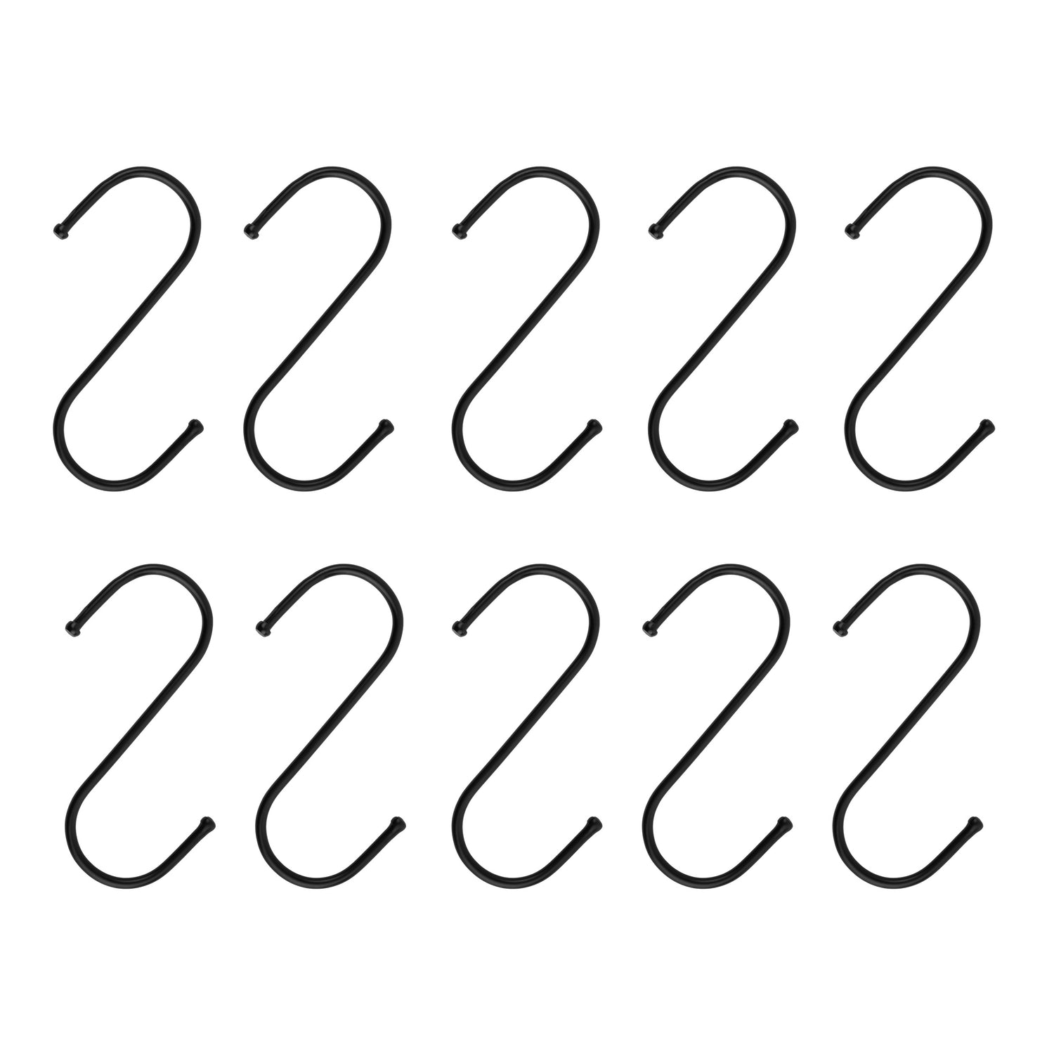 QUVIO Ophanghaken - RVS - zwart - M - 9,5 cm - 10 stuks