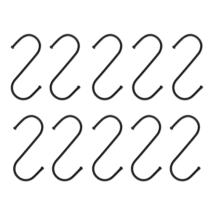 QUVIO Ophanghaken - RVS - zwart - M - 9,5 cm - 10 stuks