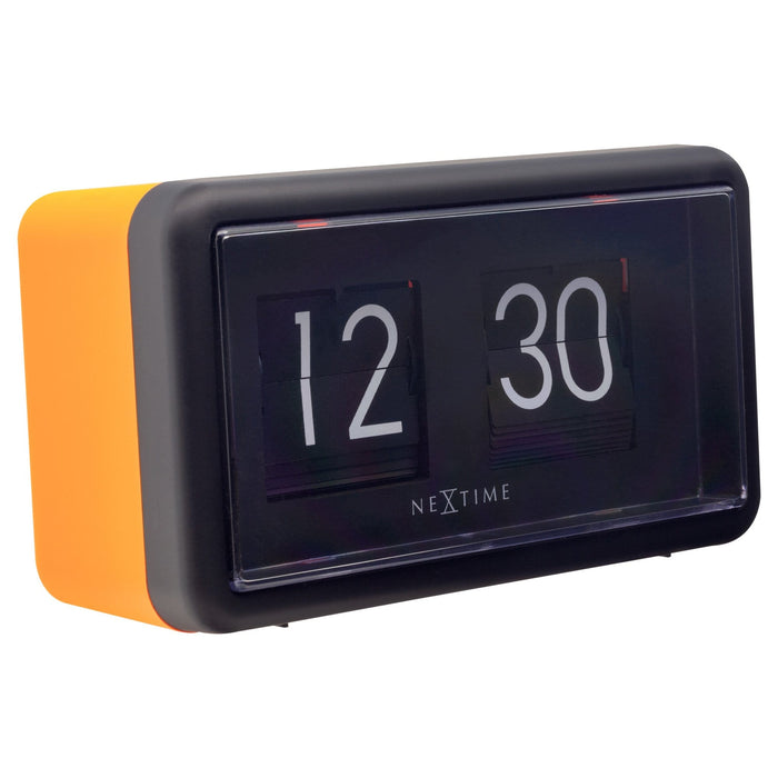 NeXtime - NeXtime - Flip Klok  - Tafel of Wandklok -Oranje|Zwart