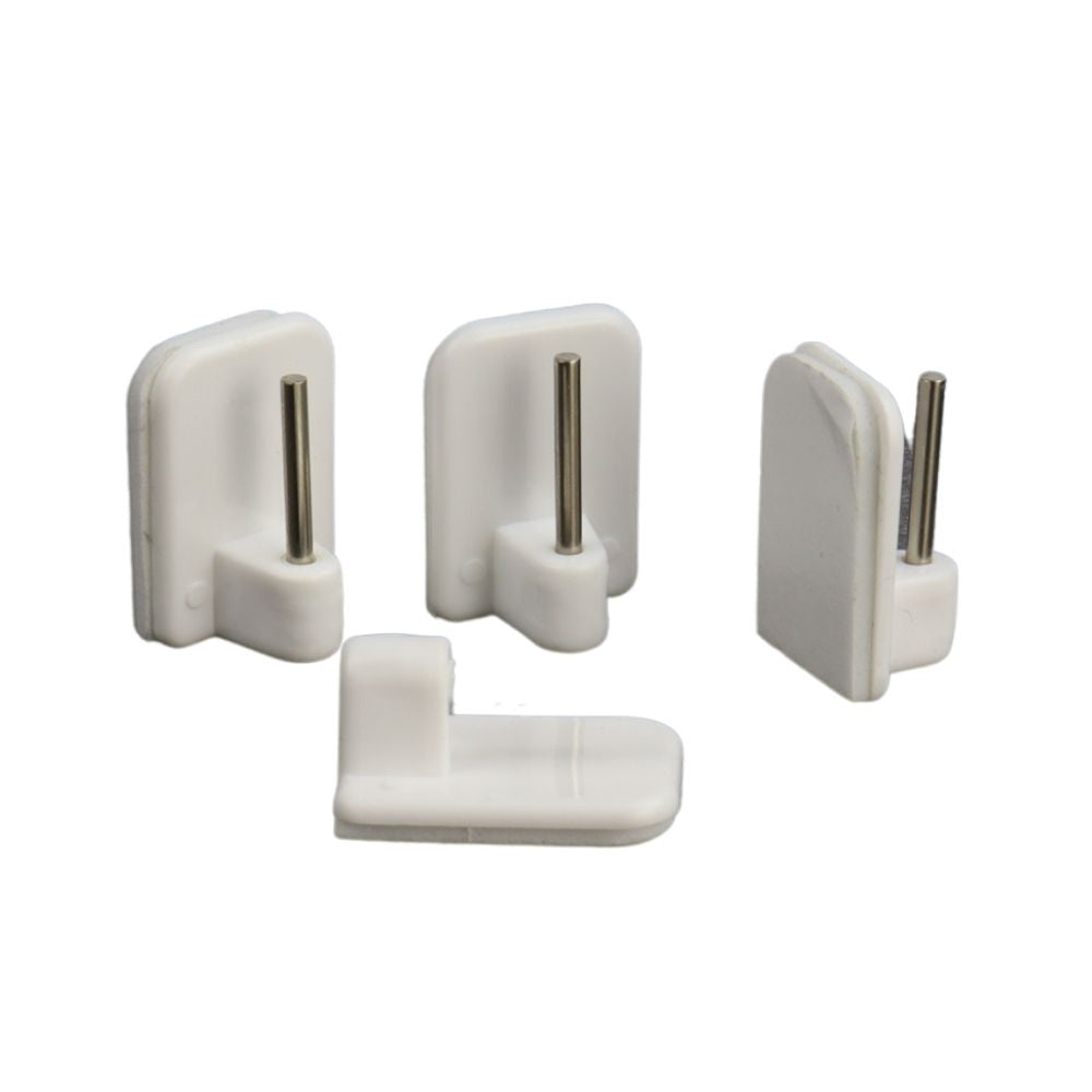 Orange85 Zelfklevende Vitrage Haakjes Wit 4 stuks