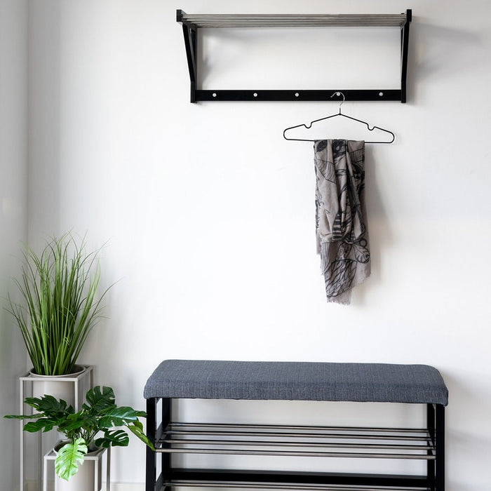 Artichok Norah houten wandkapstok zwart - 78 x 32 cm