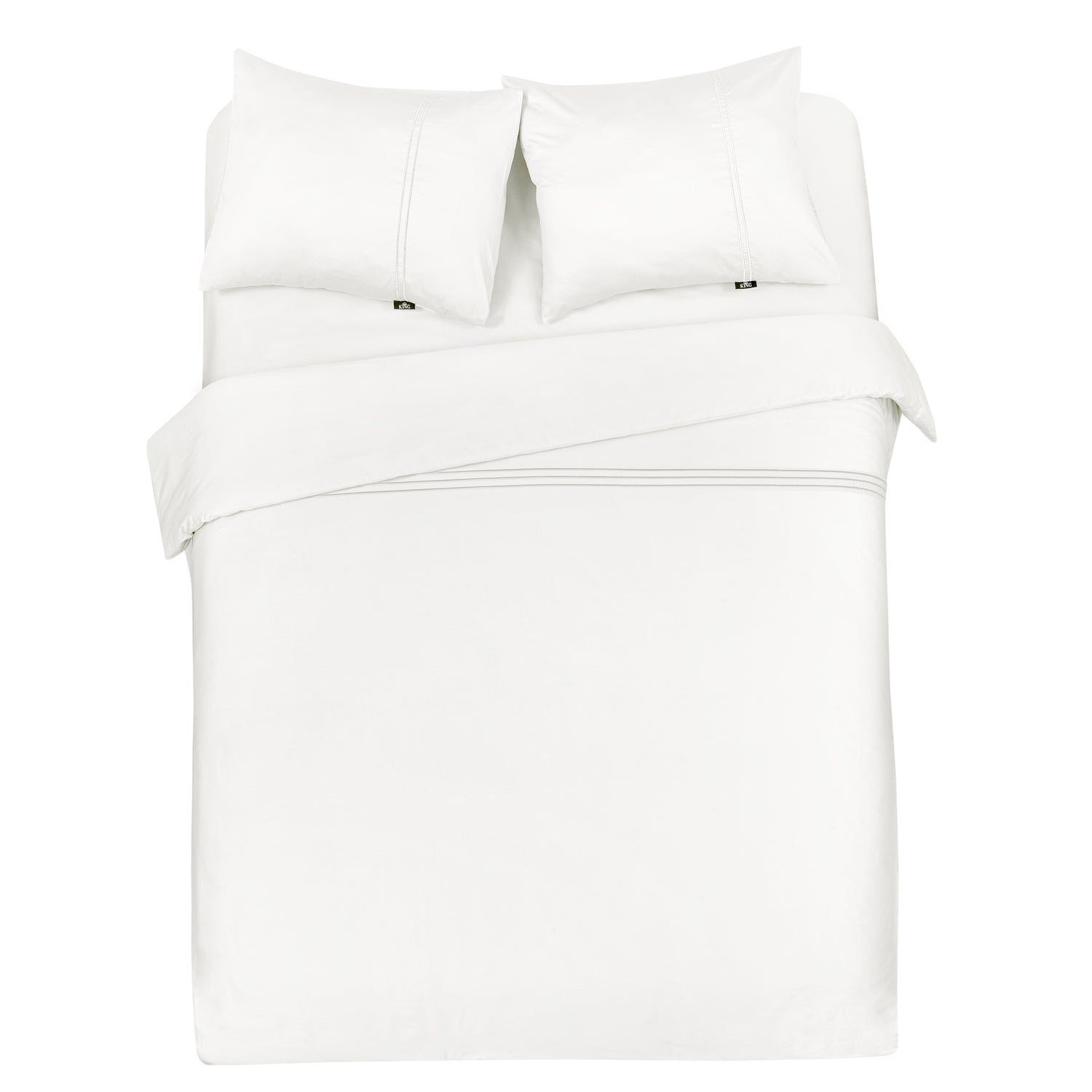 Luxe dekbedovertrek King - 300 TC topkwaliteit - 140x200|220 - wit