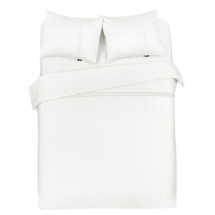 Luxe dekbedovertrek King - 300 TC topkwaliteit - 140x200|220 - wit