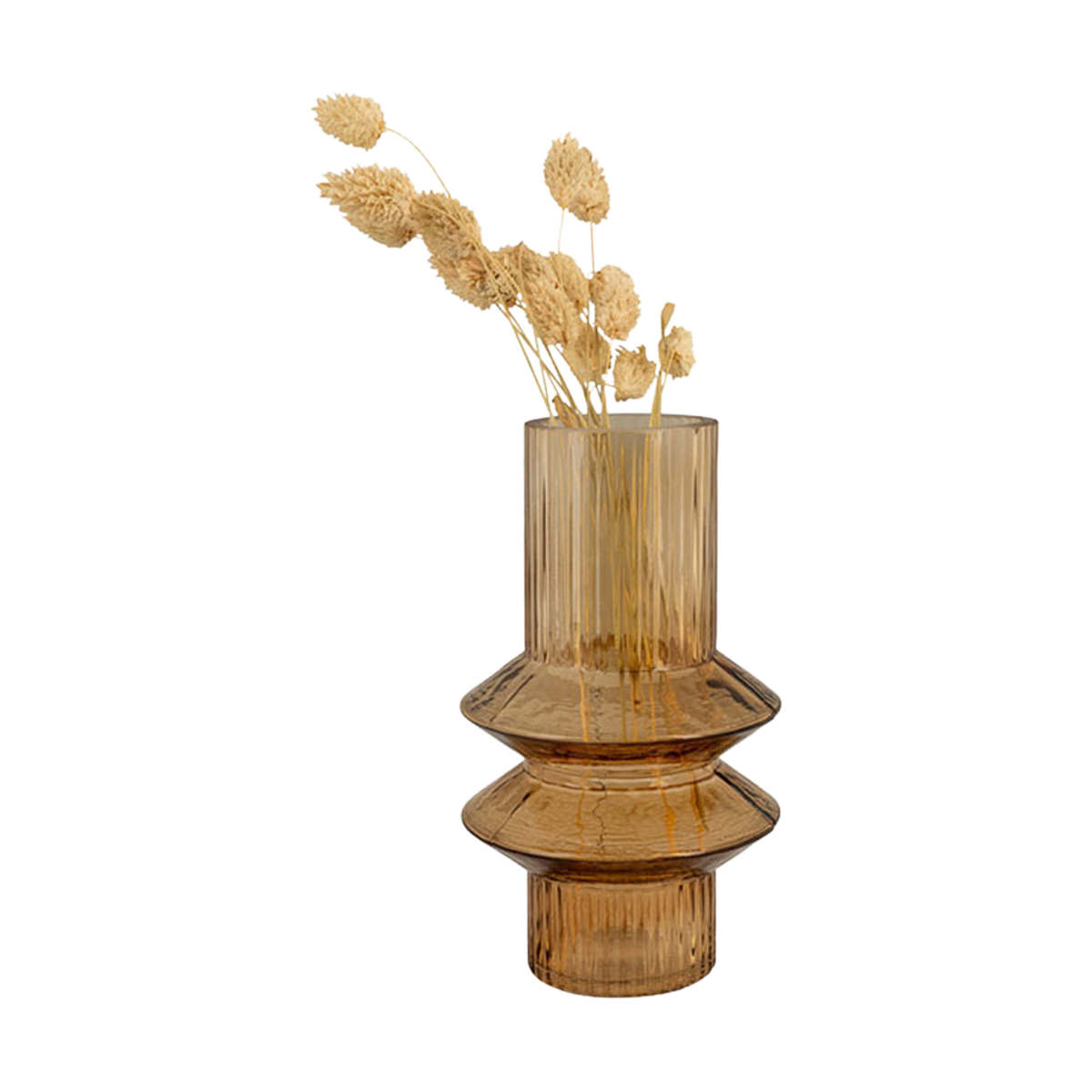 Artichok Lou glazen vaas amberbruin - Ø 10 x 18 cm