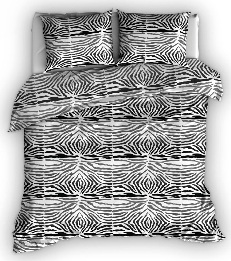 Satin d'Or dekbedovertrek Zebra Zwart Wit-140x200|220