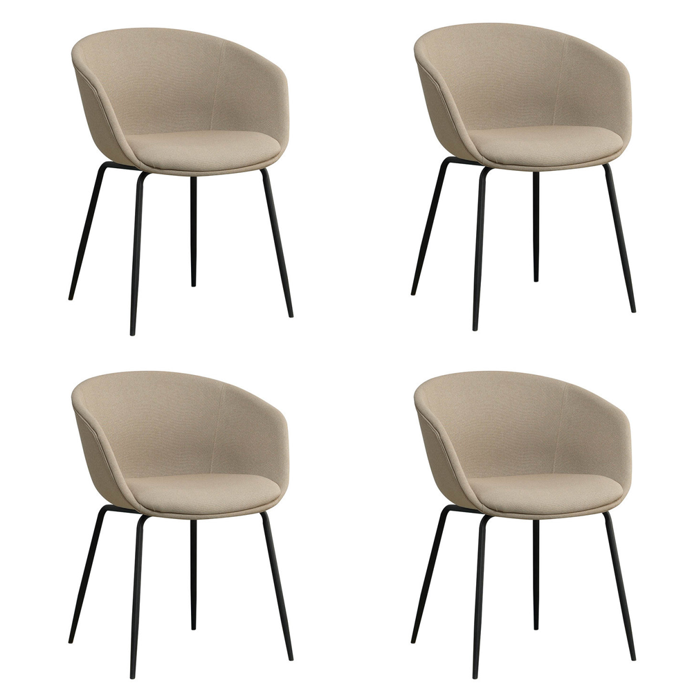 Bronx71 Scandinavische eetkamerstoel Ole taupe gerecyclede stof -