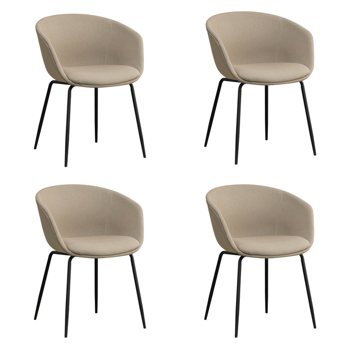 Bronx71 Scandinavische eetkamerstoel Ole taupe gerecyclede stof -