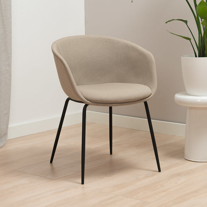 Bronx71 Scandinavische eetkamerstoel Ole taupe gerecyclede stof -