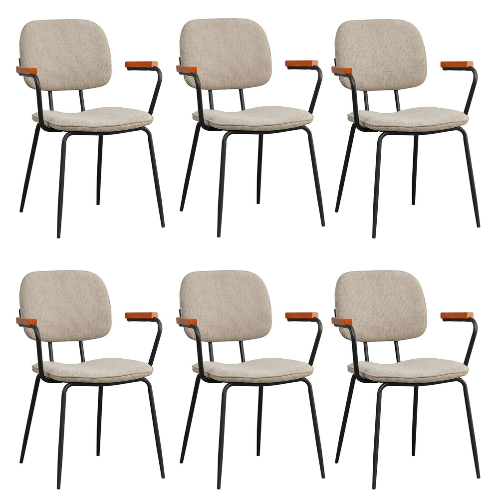 Bronx71 Scandinavische eetkamerstoel Oskar taupe gerecyclede stof -