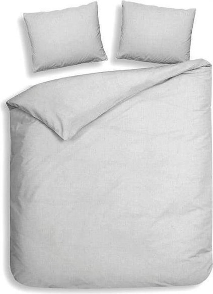 Heckett Lane Dekbedovertrek Flanel Franela - silver grey