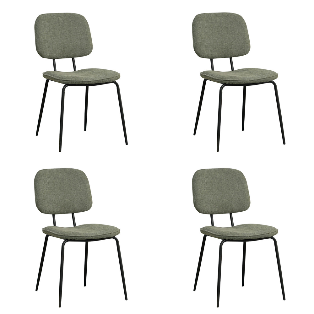 Bronx71 Scandinavische eetkamerstoel Ivar gerecyclede stof groen -