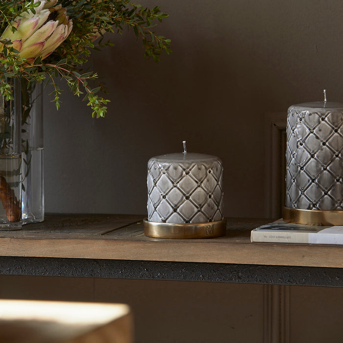 Riviera Maison Stompkaars beige, ruiten print - Padded (ØxH) 9.5x10