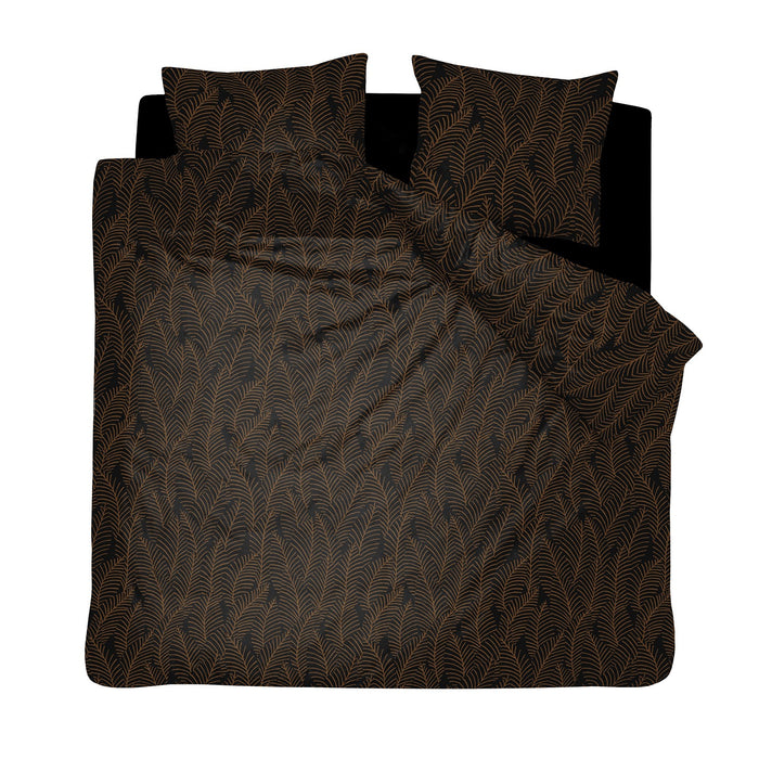 Damai Bellezza - Dekbedovertrek - Satijn - 200x200|220 cm - Off Black