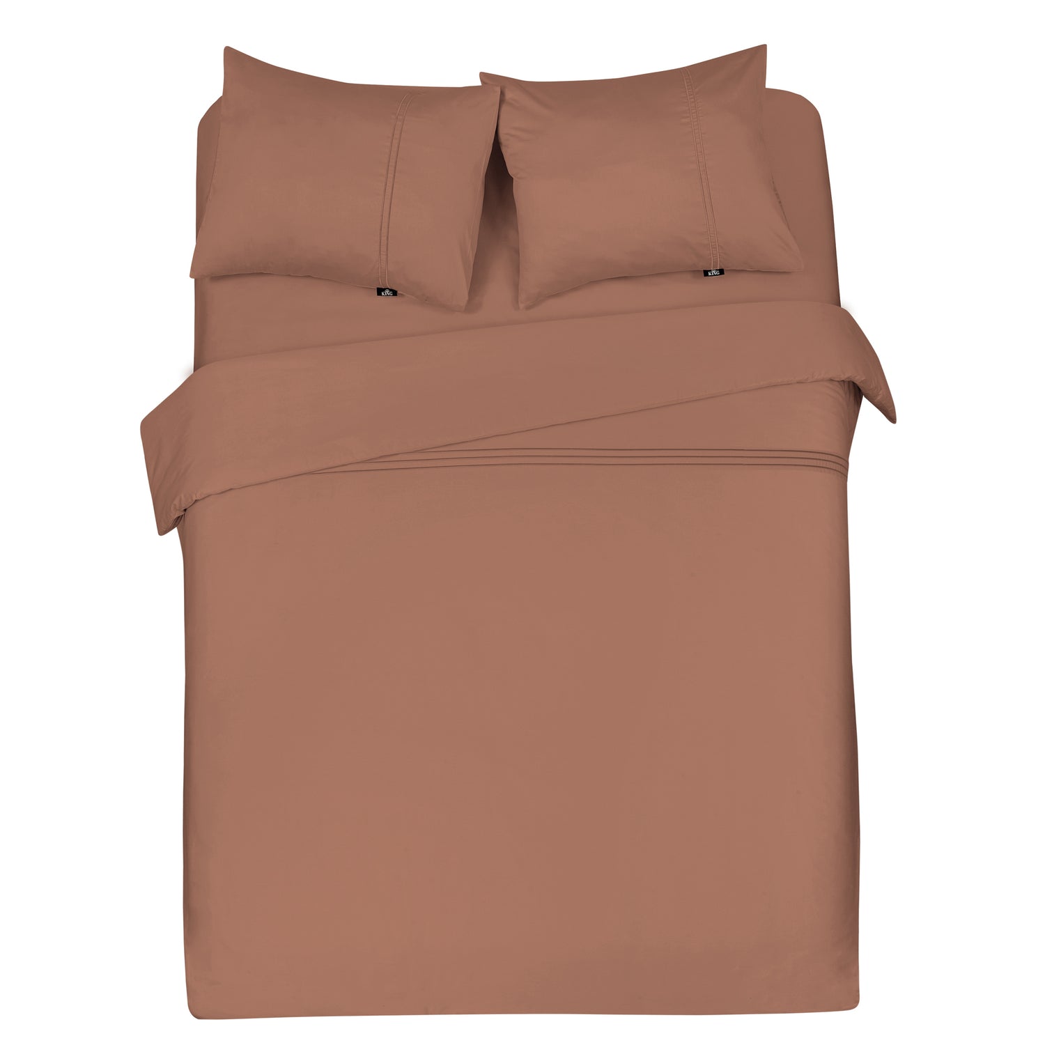 Luxe dekbedovertrek King - 300 TC topkwaliteit - 240x200|220 - brique