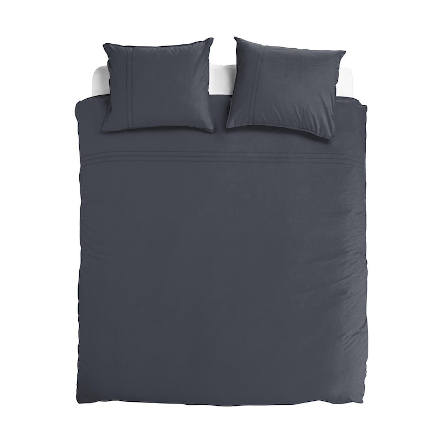 Egyptisch Katoen effen - Antraciet Maat: 1-persoons (140 x 200|220 cm)