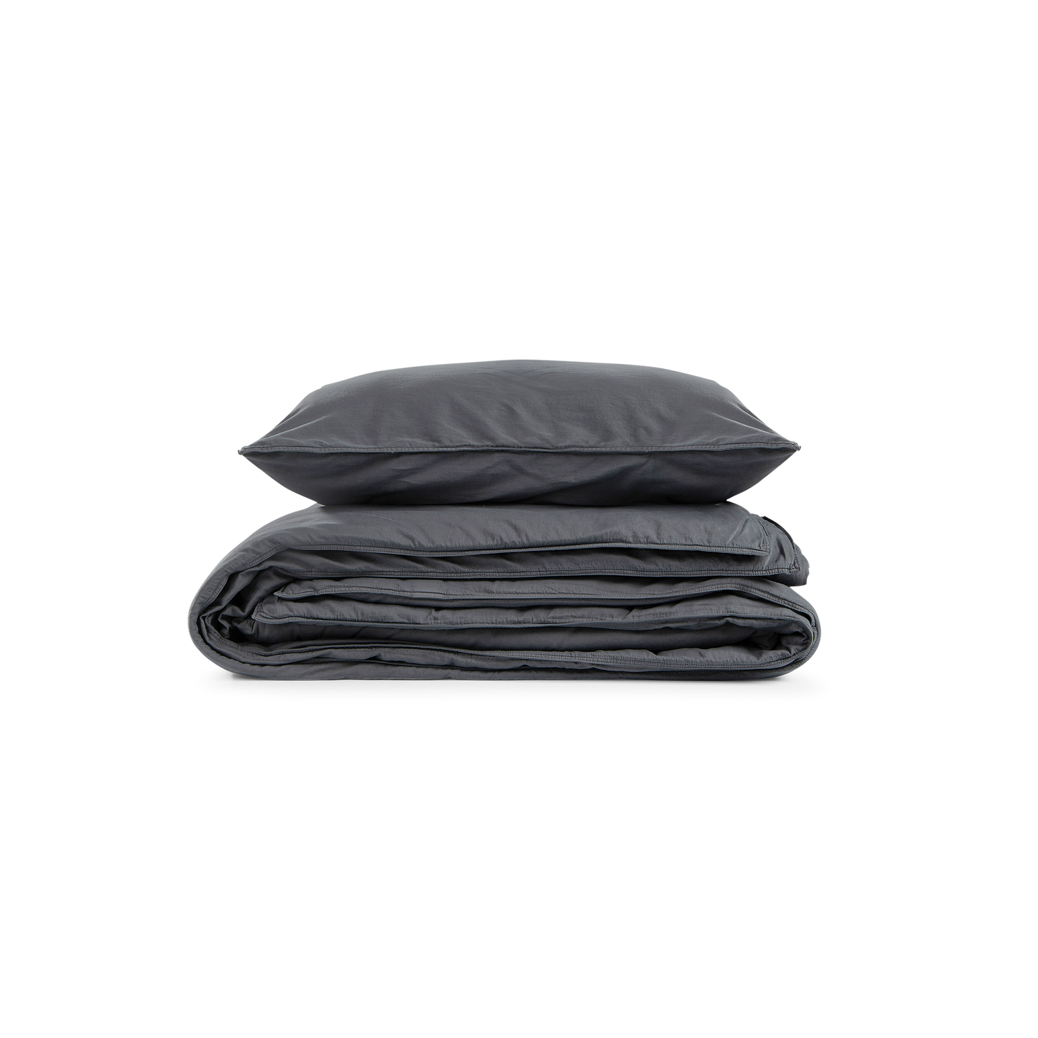 Van Morgen Overtrekset katoen satijn anthracite grey 140 x 220 cm