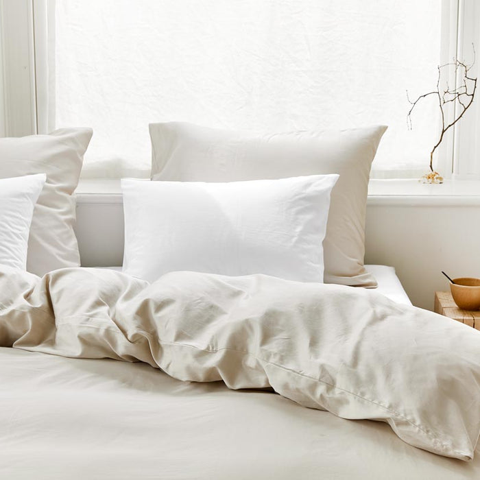Yumeko overtrekset katoen satijn sandy grey 240x220 + 2|60x70