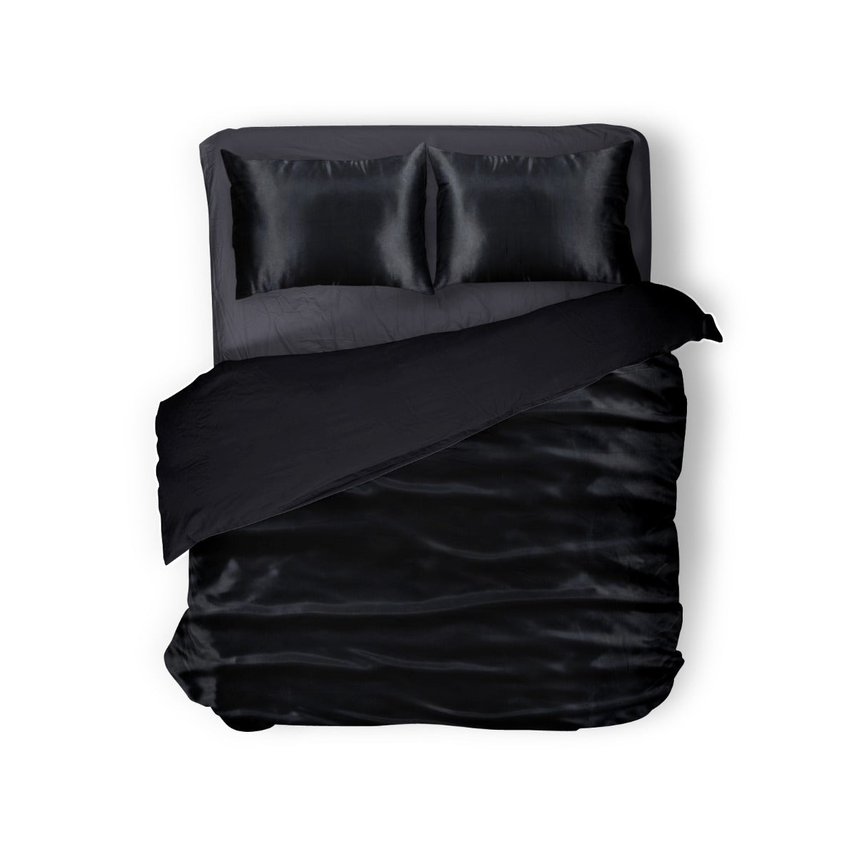 Elegance Silk Dekbedovertrek Glans Satijn black