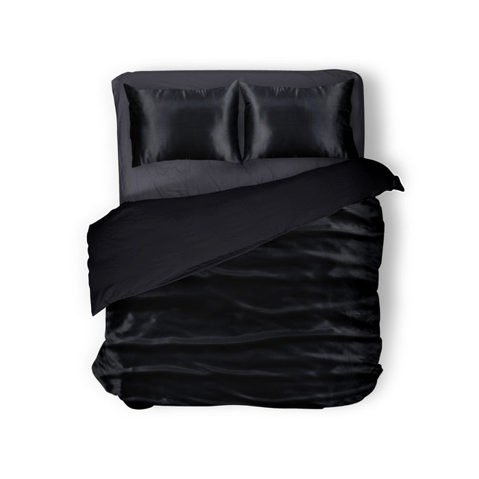 Elegance Silk Dekbedovertrek Glans Satijn black